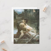 Carte Jeune couple amoureux (baiser en bateau) Mariage (Devant/Arrière en situation)