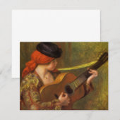 Carte Jeune Espagnole avec guitare par Pierre Renoir (Devant / Derrière)