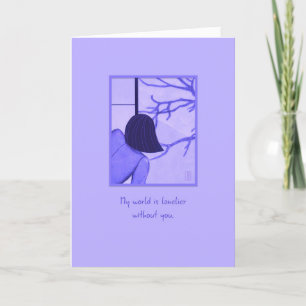 Carte Jeune femme à Shoji Screen Le monde est Longueur