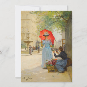 Carte Jeune femme avec parapluie   Victor Gabriel Gilber