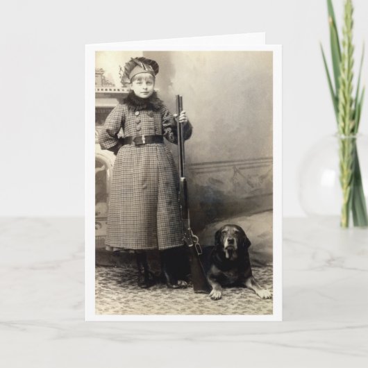 Carte Jeune fille 1900 et son chien (Devant)