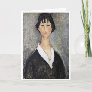 Carte Jeune Fille aux Cheveux Noirs, Modigliani