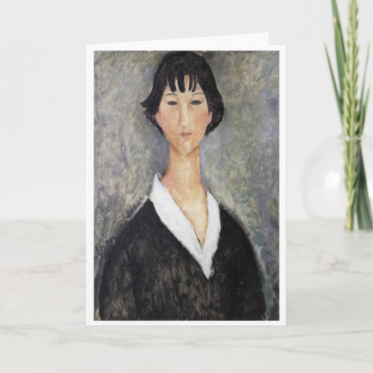 Carte Jeune Fille aux Cheveux Noirs, Modigliani (Devant)