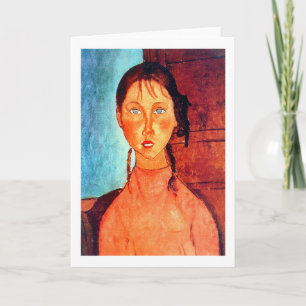 Carte Jeune fille aux nattes, Modigliani