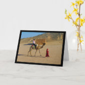 Carte Jeune Fille Avec Chameau (Fleur jaune)