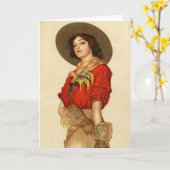 Carte Jeune fille de lasso (Fleur jaune)
