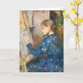 Carte Jeune Fille Écrivant | Berthe Morisot (Fleur jaune)