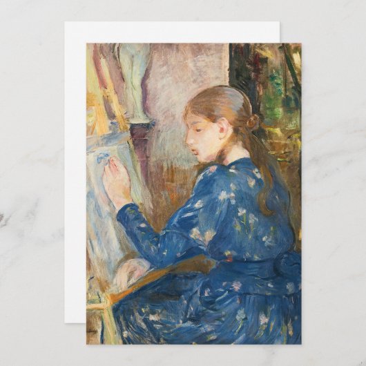 Carte Jeune Fille Écrivant | Berthe Morisot (Devant / Derrière)