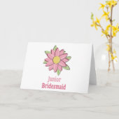 Carte Jeune fille rose Fleur (Fleur jaune)