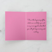 Carte Jeune fille rose pâle diplômée de l'école maternel (Intérieur)