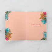 Carte Jeune fille zébrée tropicale rose et élégante (Intérieur)