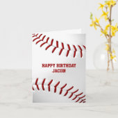 Carte jeune joueur de baseball heureux anniversaire (Fleur jaune)