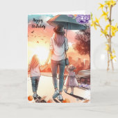 Carte Jeune maman avec filles Anniversaire (Fleur jaune)