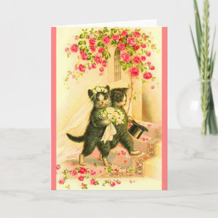 Carte jeune mariée kitten