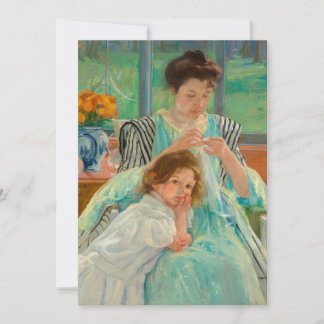 Carte Jeune mère coudre | Mary Cassatt
