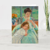 Carte Jeune mère cousant | Mary Cassatt (Devant)
