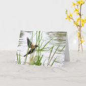 Carte Jeune oiseau en vol (Fleur jaune)