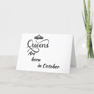 CARTE JEUX ANNIVERSAIRE À MA REINE NÉ EN **OCTOBRE**