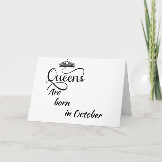 CARTE JEUX ANNIVERSAIRE À MA REINE NÉ EN **OCTOBRE** (Devant)