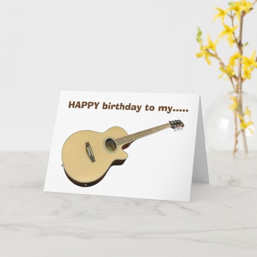 CARTE JEUX ANNIVERSAIRE À MON "GUITARISTE" PRÉFÉRÉ (Fleur jaune)