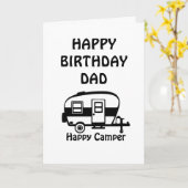 CARTE JEUX ANNIVERSAIRE À MON HEUREUX CAMPER ***DAD*** (Fleur jaune)