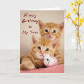 CARTE JEUX ANNIVERSAIRE À MON ****TWIN**** (Fleur jaune)