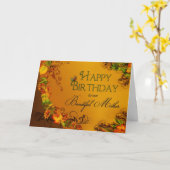 CARTE JEUX ANNIVERSAIRE À NOTRE MÈRE - AUTOMNE FEUILLES (Fleur jaune)