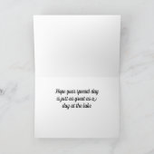 CARTE JEUX **ANNIVERSAIRE** COMME UNE JOURNÉE AU LAC! (Intérieur)