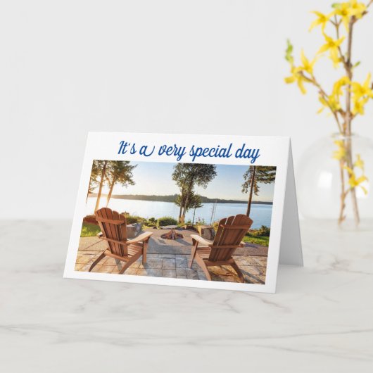 CARTE JEUX **ANNIVERSAIRE** COMME UNE JOURNÉE AU LAC! CA (Fleur jaune)