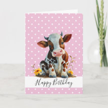 JEUX ANNIVERSAIRE CUTE FILLE VACHE BROWN