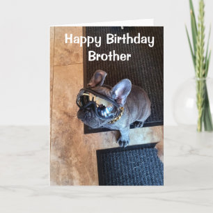 CARTE JEUX ANNIVERSAIRE D'UN CHIEN COOL "FRÈRE" 