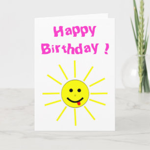 CARTE "JEUX ANNIVERSAIRE FACE AU SOLEIL