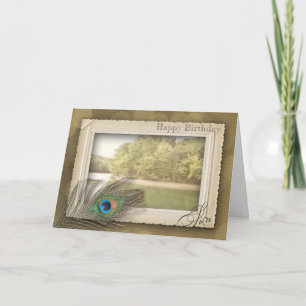 CARTE JEUX ANNIVERSAIRE - FILS - SCÈNE DU LAC VINTAGE