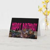 CARTE JEUX ANNIVERSAIRE LAS VEGAS CARD AJOUTER LE NOM! (Fleur jaune)