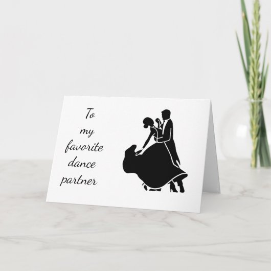 CARTE JEUX ANNIVERSAIRE "MON PARTENAIRE DE DANSE PRÉFÉRÉ (Devant)