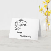 CARTE JEUX ANNIVERSAIRE MON REINE EST NÉE EN *JANVIER* (Fleur jaune)