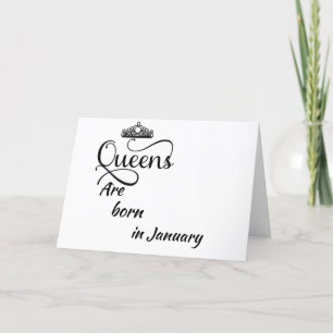 CARTE JEUX ANNIVERSAIRE MON REINE EST NÉE EN *JANVIER*