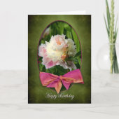 CARTE JEUX ANNIVERSAIRE - PEONIES/BOW (Devant)