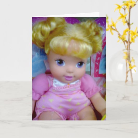 CARTE JEUX BABYDOLL D'ANNIVERSAIRE (Fleur jaune)