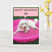 CARTE JEUX CHIEN D'ANNIVERSAIRE DE NAGE DE SIS VENIR VOT (Fleur jaune)
