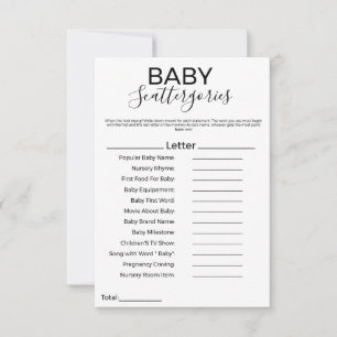 Carte Jeux de baby shower pour bébé moderne