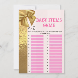 Carte Jeux de Baby shower pour filles bébés