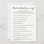 Carte Jeux de Fête de Mariage Double Face - Le Marié Dit (Dos)