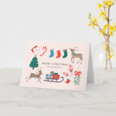 Carte Jeux de rennes de Noël (Fleur jaune)