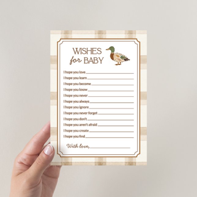 Carte Jeux de vœux pour bébé canard colvert (Créateur téléchargé)
