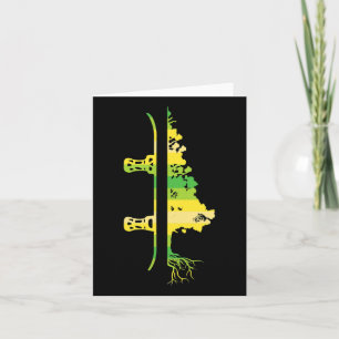 Carte Jeux d'hiver Funky Mountain Snowboard Pine Tree