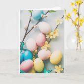 CARTE **JEUX ET BÉNÉFICIÉ SOUHAITS DE PÂQUES** (Fleur jaune)