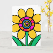 CARTE JEUX, HEUREUX, ANNIVERSAIRE PAISIBLE ! (Fleur jaune)