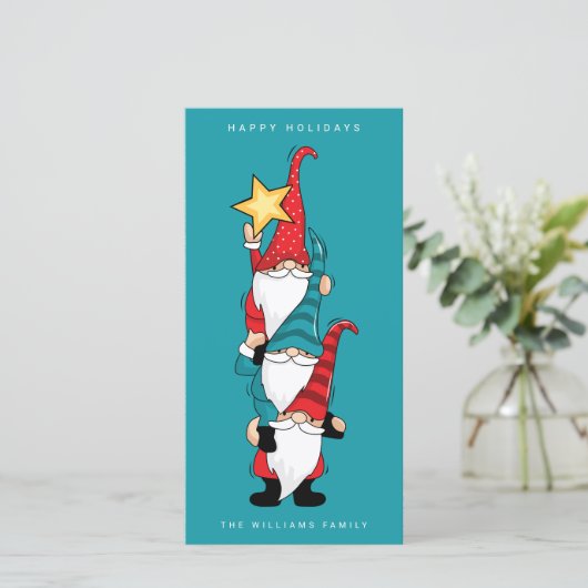 Carte JEUX VACANCES Gnomes Décoration Arbre (Debout devant)