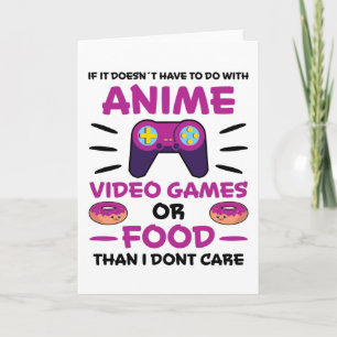 Carte Jeux vidéo d'anime Nourriture Manga Japon Amusemen